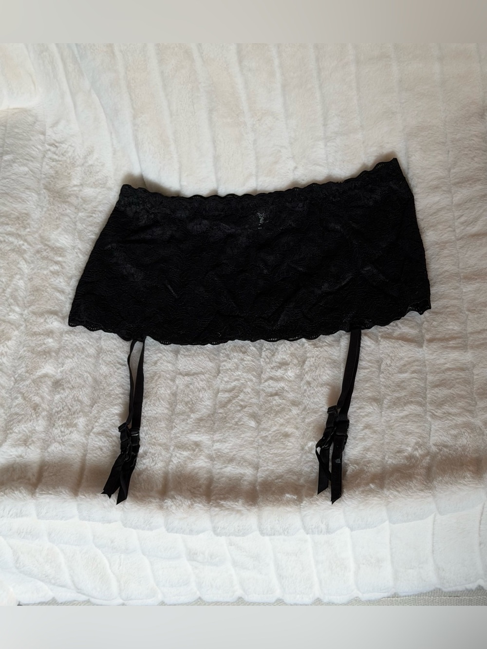 Black Stretch Lace Garter Belt
